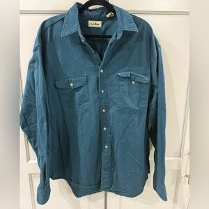 L.L Bean Button Down Denim Shirt men’s size XL